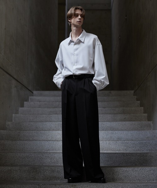 セール】【CLEL】Prime TR Semi-wide Tuck Slacks / プライムTR