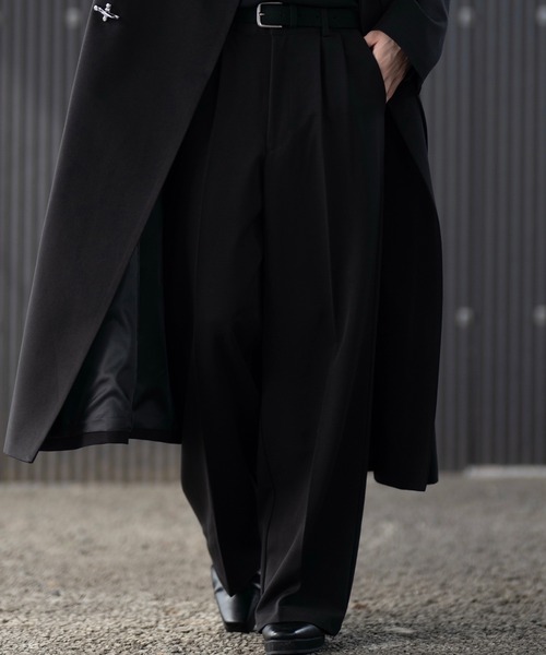 SssS　clel スラックス&テーラード CLEL】Prime TR Semi-wide Tuck Slacks / プライムTR セミワイド