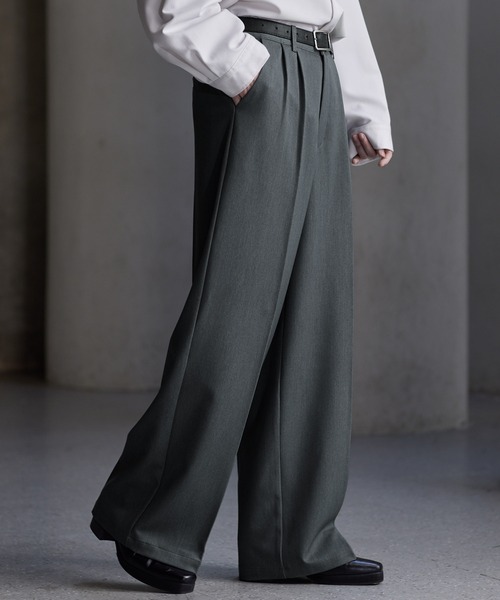 CLEL】Prime TR Semi-wide Tuck Slacks / プライムTR セミワイド