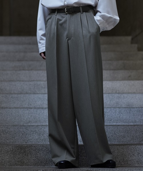 セール】【CLEL】Prime TR Semi-wide Tuck Slacks / プライムTR