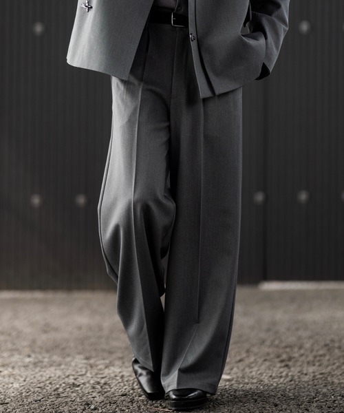SssS　clel スラックス&テーラード CLEL】Prime TR Semi-wide Tuck Slacks / プライムTR セミワイド