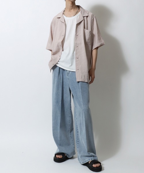 Peels 半袖 シャツ ベーセーストック B.C STOCK TEC LINO AKIHA 半袖 オープン
