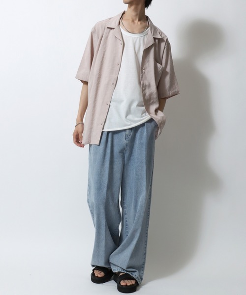 セール】Thickness Open Collar Shirt/接触冷感 ビッグ