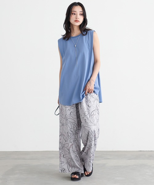 n'OrLABEL(ノアールレーベル)の「【接触冷感・遮熱効果】肩タックノースリーブカットソー(Tシャツ/カットソー・レディース・イエロー/ライトグレー/ブルー/ブラック・2/1)」の15枚目の写真