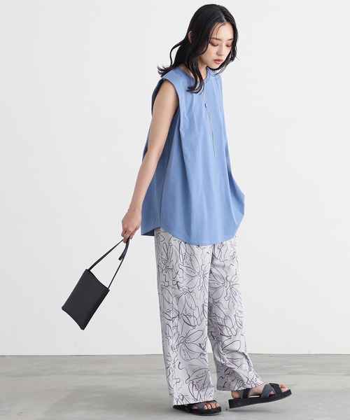 n'OrLABEL(ノアールレーベル)の「【接触冷感・遮熱効果】肩タックノースリーブカットソー(Tシャツ/カットソー・レディース・イエロー/ライトグレー/ブルー/ブラック・2/1)」の16枚目の写真