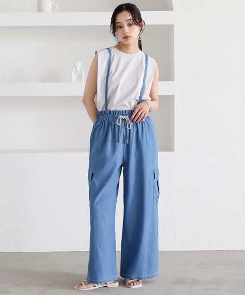 n'OrLABEL(ノアールレーベル)の「【接触冷感・遮熱効果】肩タックノースリーブカットソー(Tシャツ/カットソー・レディース・イエロー/ライトグレー/ブルー/ブラック・2/1)」の22枚目の写真