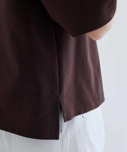 GALLEST（ギャレスト）の「【セットアップ可能】ストライプサッカーブラウス（シャツ/ブラウス・レディース・ブラック/ブラウン系その他・38）」の14枚目の写真