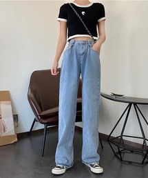 サイズ調節できるウエストホックデニム
