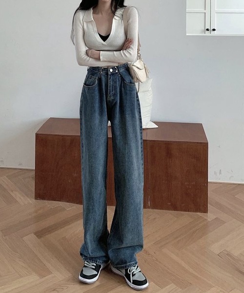 by LEGNA(バイレグナ)の「サイズ調節できるウエストホックデニム(デニムパンツ・レディース・ブラック/ホワイト/インディゴブルー/ライトインディゴブルー/スミクロ・SMALL/MEDIUM/LARGE/X-LARGE)」の16枚目の写真