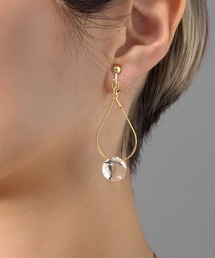 【As】【金属アレルギー対応】NO.185 ドイツ製アクリル クリアビーズ ドロップイヤリング(ニッケルフリー)(MA)