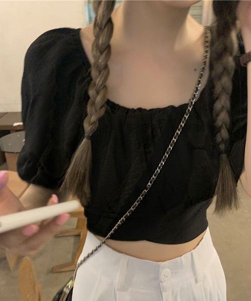 Miniministore(ミニミニストア)の「オフショルダーブラウス バックリボン夏服(シャツ/ブラウス・レディース・ブラック/ホワイト・FREE)」の5枚目の写真