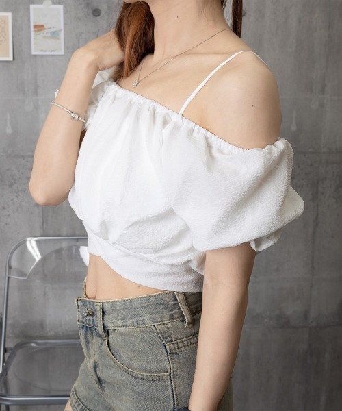 Miniministore(ミニミニストア)の「オフショルダーブラウス バックリボン夏服(シャツ/ブラウス・レディース・ブラック/ホワイト・FREE)」の19枚目の写真