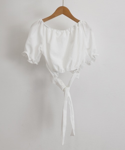 Miniministore(ミニミニストア)の「オフショルダーブラウス バックリボン夏服(シャツ/ブラウス・レディース・ブラック/ホワイト・FREE)」の21枚目の写真