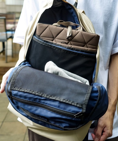 Healthknit(ヘルスニット)の「【Healthknit/ヘルスニット】撥水ナイロン11pocketsリュック HKB-1156B(バックパック/リュック・メンズ・ブラック/ベージュ/ネイビー/ブラウン/グレー・FREE)」の15枚目の写真