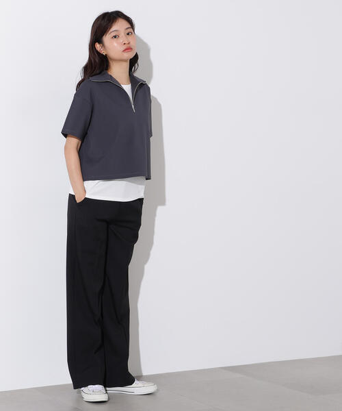 N.(N. Natural Beauty Basic)(エヌエヌナチュラルビューティーベーシック)の「ハーフジッププルオーバー(Tシャツ/カットソー・レディース・オフホワイト/チャコールグレー/ライトグリーン・MEDIUM)」の22枚目の写真
