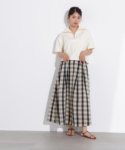 N.(N. Natural Beauty Basic)(エヌエヌナチュラルビューティーベーシック)の「ハーフジッププルオーバー(Tシャツ/カットソー・レディース・オフホワイト/チャコールグレー/ライトグリーン・MEDIUM)」の11枚目の写真