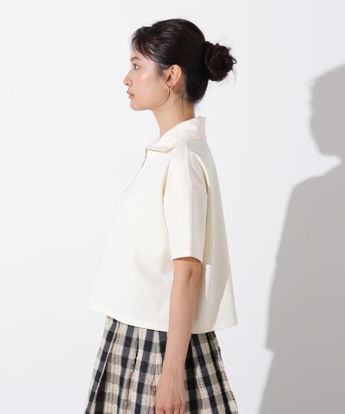 N.(N. Natural Beauty Basic)(エヌエヌナチュラルビューティーベーシック)の「ハーフジッププルオーバー(Tシャツ/カットソー・レディース・オフホワイト/チャコールグレー/ライトグリーン・MEDIUM)」の13枚目の写真