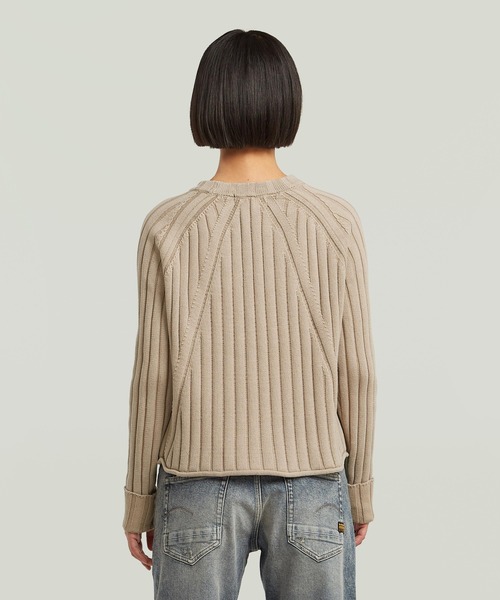 G-STAR（ジースター）の「WASHED LOOSE KNIT/ウォッシュ加工オーバーサイズルーズニットセーター（ニット/セーター・レディース・ブルー系その他/ベージュ系その他・SMALL/X-SMALL/MEDIUM）」の4枚目の写真