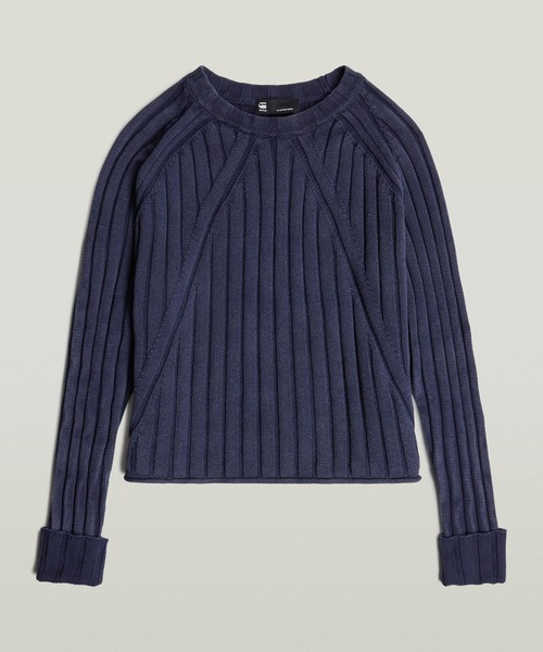 G-STAR（ジースター）の「WASHED LOOSE KNIT/ウォッシュ加工オーバーサイズルーズニットセーター（ニット/セーター・レディース・ブルー系その他/ベージュ系その他・SMALL/X-SMALL/MEDIUM）」の13枚目の写真