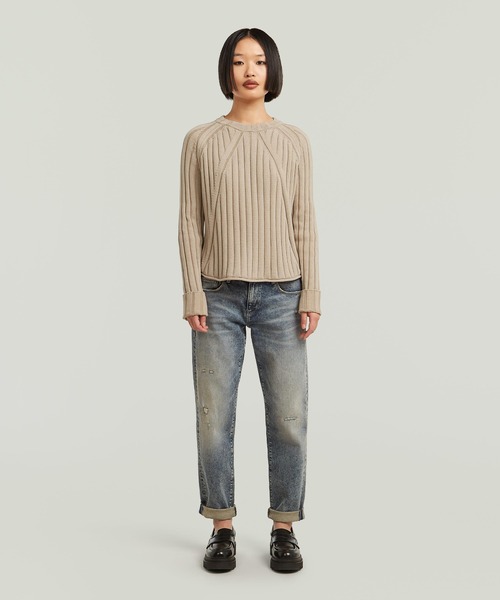 G-STAR（ジースター）の「WASHED LOOSE KNIT/ウォッシュ加工オーバーサイズルーズニットセーター（ニット/セーター・レディース・ブルー系その他/ベージュ系その他・SMALL/X-SMALL/MEDIUM）」の5枚目の写真
