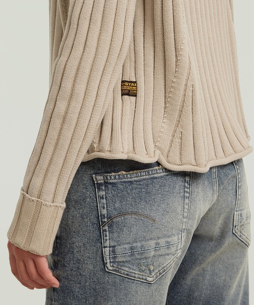 G-STAR（ジースター）の「WASHED LOOSE KNIT/ウォッシュ加工オーバーサイズルーズニットセーター（ニット/セーター・レディース・ブルー系その他/ベージュ系その他・SMALL/X-SMALL/MEDIUM）」の6枚目の写真