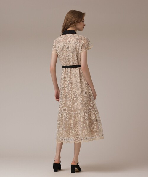 チュールフラワー刺繍ワンピース（ドレス）｜GRACE CONTINENTAL