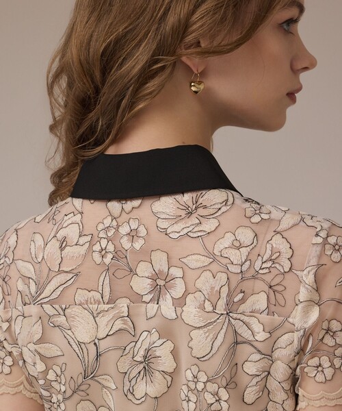 チュールフラワー刺繍ワンピース（ドレス）｜GRACE CONTINENTAL