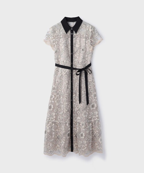 チュールフラワー刺繍ワンピース（ドレス）｜GRACE CONTINENTAL
