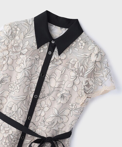 チュールフラワー刺繍ワンピース（ドレス）｜GRACE CONTINENTAL