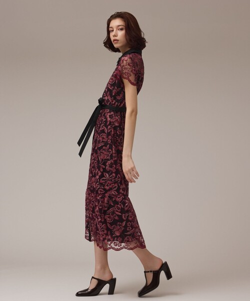 美品　グレースクラス　チュールフラワー刺繍ワンピース 36 Sサイズ チュールフラワー刺繍ワンピース / GRACE CONTINENTAL | GRACE