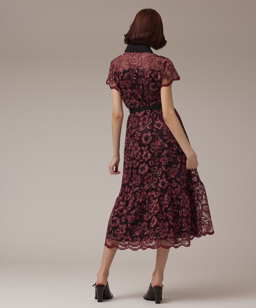 チュールフラワー刺繍ワンピース（ドレス）｜GRACE CONTINENTAL