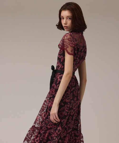 チュールフラワー刺繍ワンピース（ドレス）｜GRACE CONTINENTAL