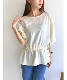 MINS MINIS（ミンスミニス）の「ドロストギャザープルオーバートップス（シャツ/ブラウス）」