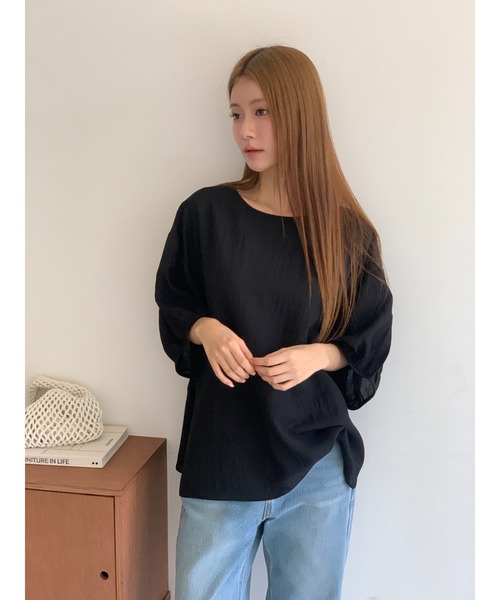 6 ROKU GORGE ドロスト ギャザー スタンドカラー シャツ ブラウス 6（ロク）の「＜6(ROKU)＞GORGE SHIRT/シャツ（シャツ/ブラウス