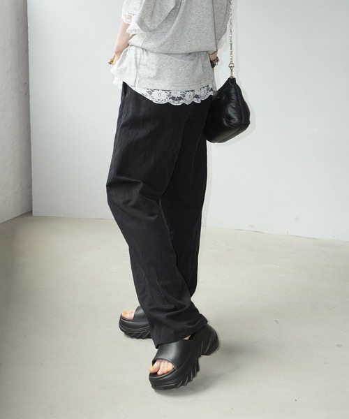 chuclla（チュクラ）の「レースフレーム オーバーサイズTシャツ chw25s081（Tシャツ/カットソー・レディース・ホワイト/ブラック/グレー・FREE）」の18枚目の写真