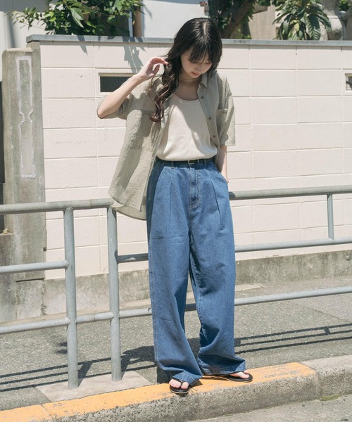 ITEMS URBANRESEARCH(アイテムズ アーバンリサーチ)の「シアーストライプハンソデシャツ(シャツ/ブラウス・レディース・ブラック/ベージュ/ブラウン・FREE)」の18枚目の写真