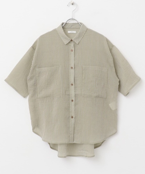 ITEMS URBANRESEARCH(アイテムズ アーバンリサーチ)の「シアーストライプハンソデシャツ(シャツ/ブラウス・レディース・ブラック/ベージュ/ブラウン・FREE)」の21枚目の写真