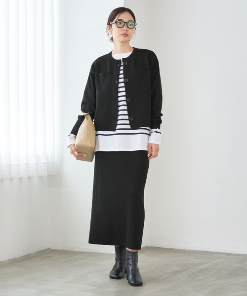 2025今期IENAイエナ☆WEB限定スーパーファインスムースニットスカートF黒 IENA（イエナ） スカート 「追加」スーパーファインスムースニット
