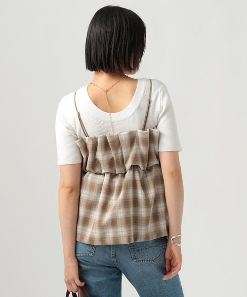 PUBLIC TOKYO ビスチェ　レイヤードトップ　ブラウン　セット シースルービスチェレイヤードトップ / See-through Bustier