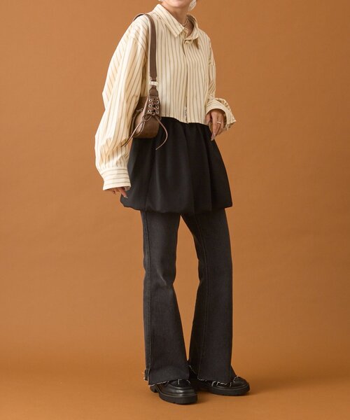 セール】スリットフレアデニム（デニムパンツ）｜mystic（ミスティック