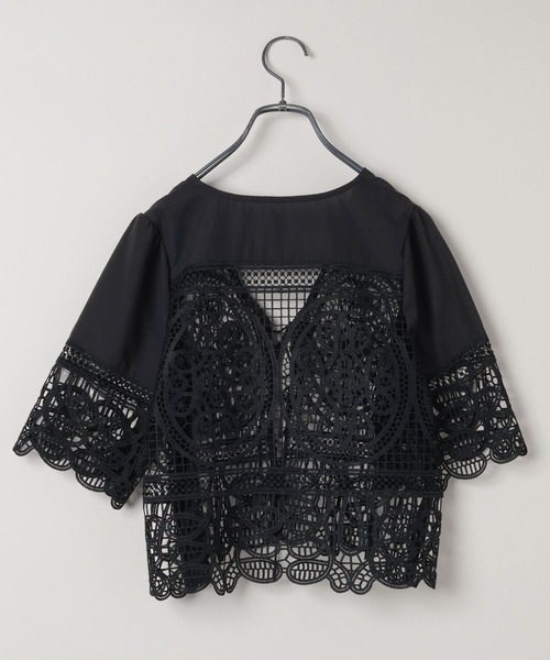 JEANASIS（ジーナシス）の「エンブロイダリーレースブラウス/573278（シャツ/ブラウス・レディース・オフホワイト/チャコールグレー/ブラック・FREE）」の4枚目の写真