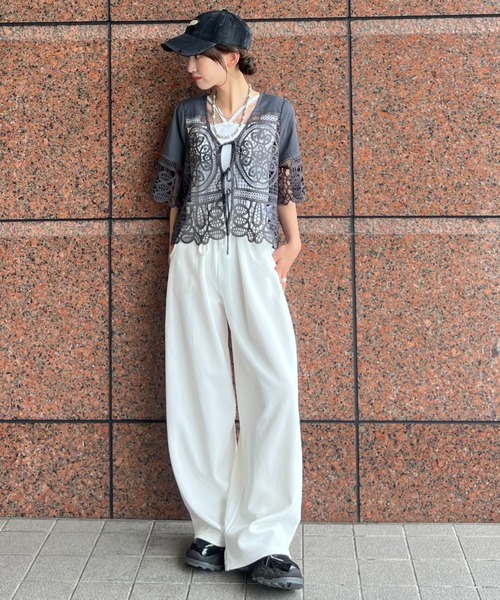 JEANASIS（ジーナシス）の「エンブロイダリーレースブラウス/573278（シャツ/ブラウス・レディース・オフホワイト/チャコールグレー/ブラック・FREE）」の14枚目の写真