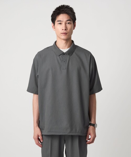 green label relaxing（グリーンレーベルリラクシング）の「DotAir ヘムコード ポロシャツ（ポロシャツ・メンズ・ブラック/グレー系/ダークブラウン・L/M/S/XL）」の14枚目の写真