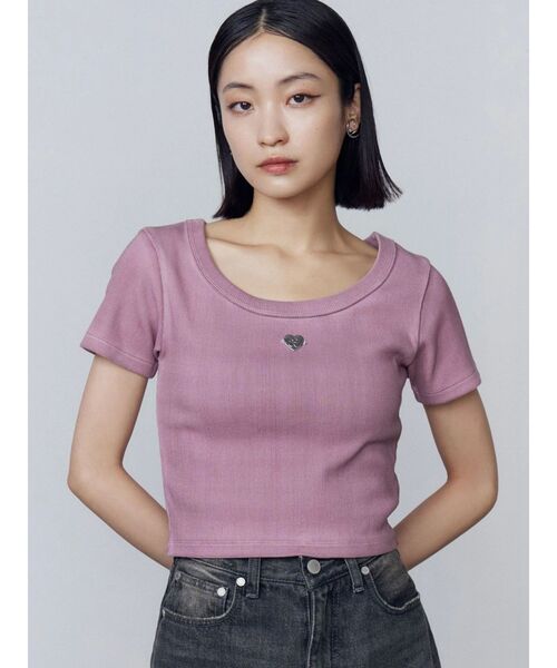 EMODA（エモダ）の「スプレープリントコンパクトTシャツ（Tシャツ/カットソー・レディース・ブラウン/ピンク/ブラック/ホワイト・FREE）」の12枚目の写真