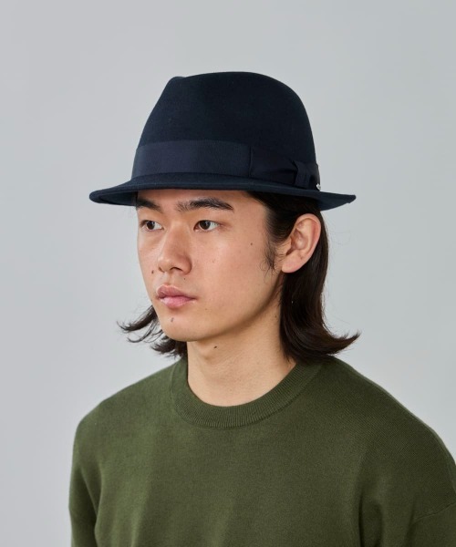OVERRIDE（オーバーライド）の「OVERRIDE  FELT FEDORA S.BRIM / オーバーライド（ハット・メンズ・ブラウン/レッド/グリーン/ベージュ/ネイビー/グレー/ブラック・60cm/58cm/56cm）」の6枚目の写真