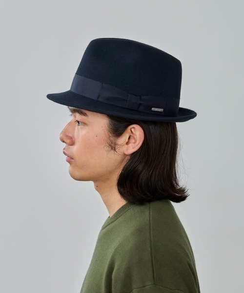 OVERRIDE（オーバーライド）の「OVERRIDE  FELT FEDORA S.BRIM / オーバーライド（ハット・メンズ・ブラウン/レッド/グリーン/ベージュ/ネイビー/グレー/ブラック・60cm/58cm/56cm）」の8枚目の写真