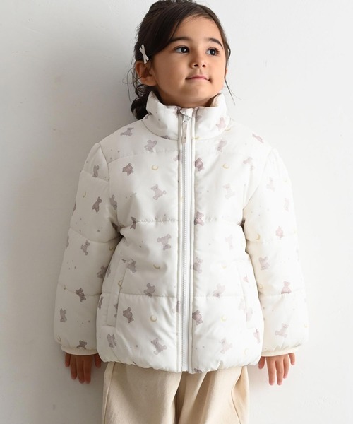 PUPPAPUPO(プッパプーポ)の「【撥水】 洗える 中わた ジャケット(ブルゾン・キッズ・ピンク/アイボリー/ブルー・80/110/90/100)」の2枚目の写真