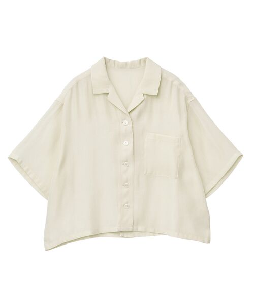 接触冷感シアー開襟半袖シャツ