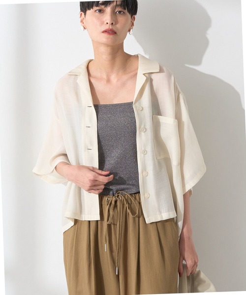 ブラウス シャツ ハリ感レギュラーシャツ / 588158 レディース GLOBAL WORK ブラウス シャツ アソート柄シアーシャツ/288604