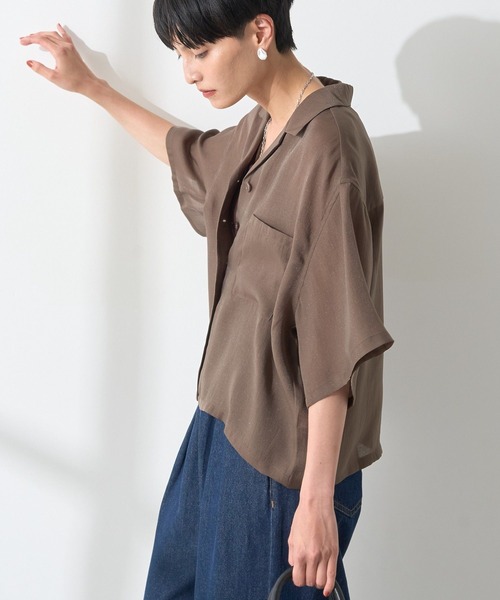 AMERICAN HOLIC(アメリカンホリック)の「接触冷感シアー開襟半袖シャツ(シャツ/ブラウス・レディース・ブルー/アイボリー/ブラック/モカ・M/L)」の22枚目の写真